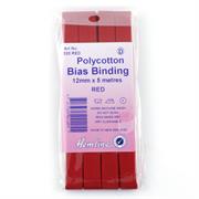 Polycotton Bias Binding Tape, Red